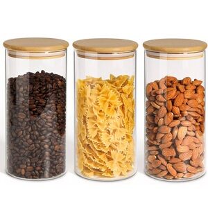 🌸 ComSaf glass storage container with lids 44oz set of 3 🌸